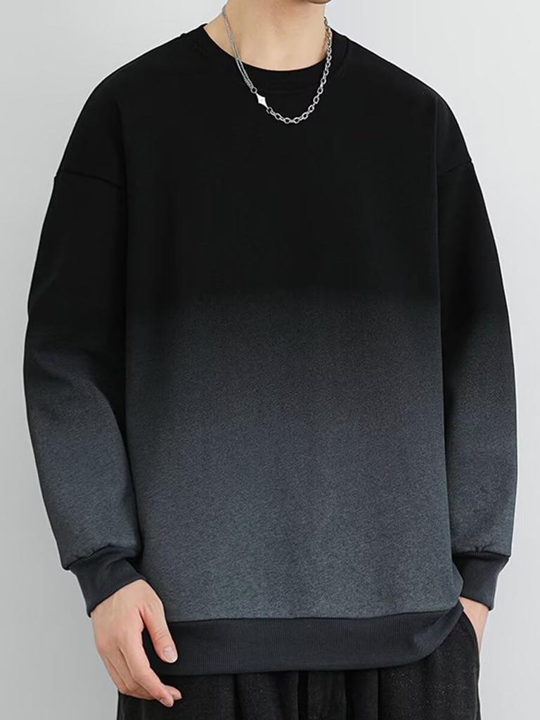 Bligo Long Sleeve Gradient Pullover Long Sleeve High School Oversized Men's Hoodie, Sweatshirt, Casual, Oversized, T-Shirt, Simple, Fashionable,