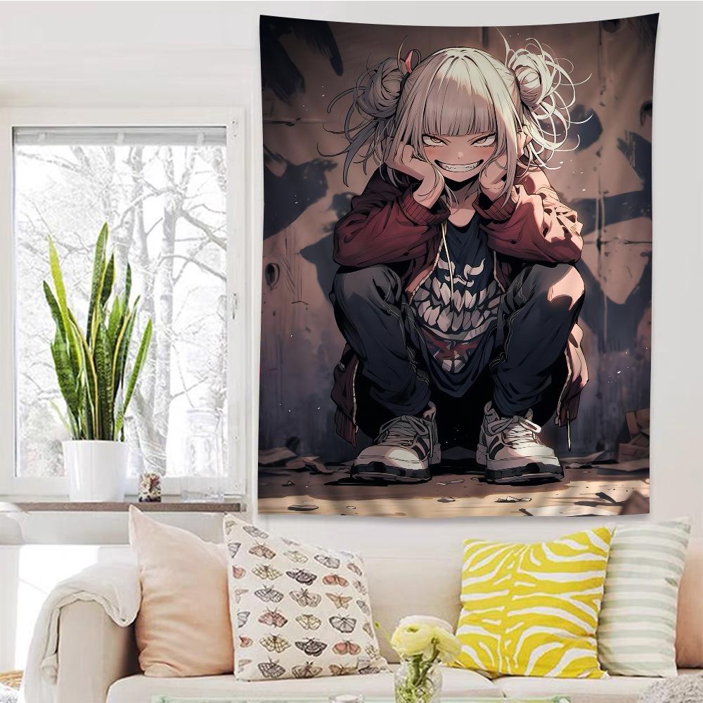 My Hero Academia Himiko Toga Tapestry Creepy Cute Anime Wall Hanging Ideal for Villain Fans Edgy Otaku Bedroom Decor