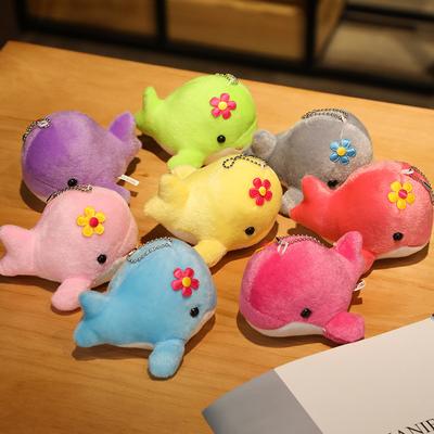 Charms Fluffy Whale Key Ring Holder Fish Trinket Party Wedding Gift Cute Dolphin Plush Doll Keychain For Women Bag