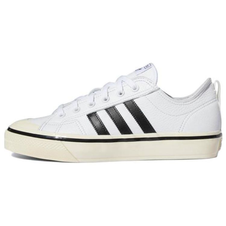 Adidas Originals Nizza Rf 74 Leather Comfortable Casual Durable Low-Top Skate Shoes Unisex Sneakers White Black GX1951