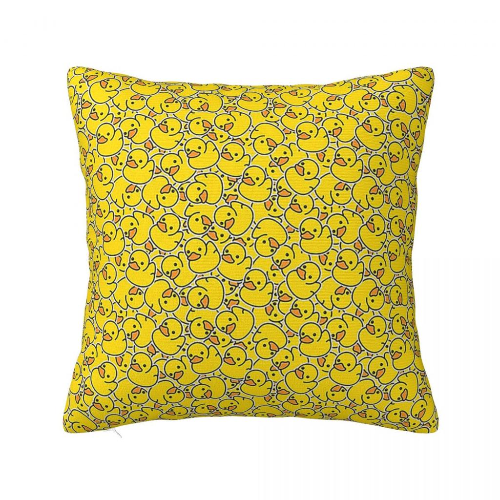Yellow Classic Rubber Duck Square Pillowcase Pillow Cover Polyester Cushion Zip Decorative Comfort Throw Pillow for Home Car