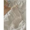 Women's Spring and Autumn Solid Color Versatile Knit Lace Mid Tube Stack Socks