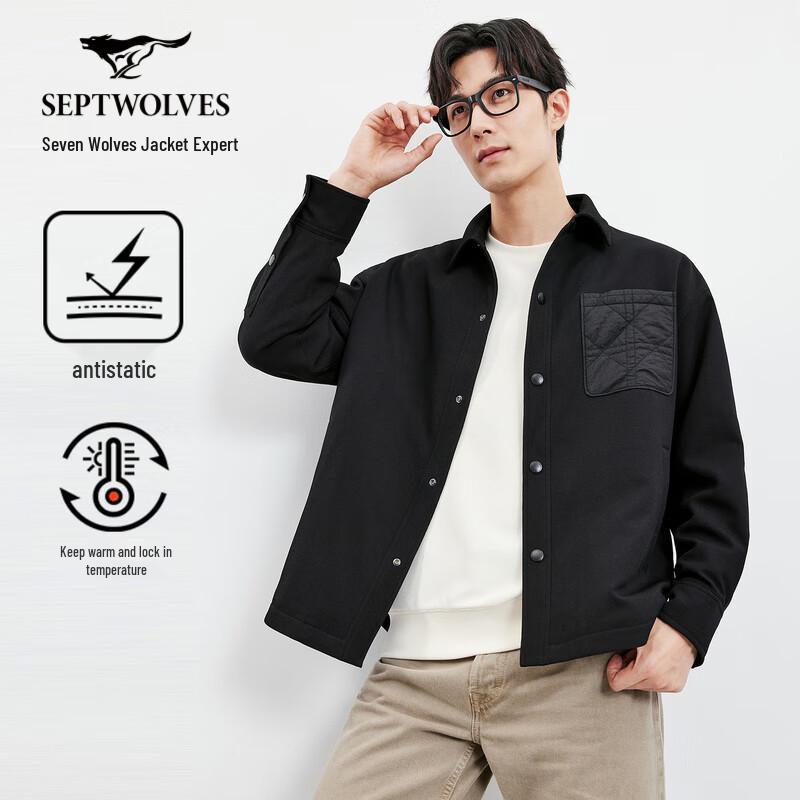 SEPTWOLVES Men's Quilted Shirt Jacket