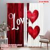 2pcs,2D Plane Printing Curtain Fabric Love Harmony Versatile Fabric (without Rod) Versatile All Perfect for Bedroom, Kitchen,