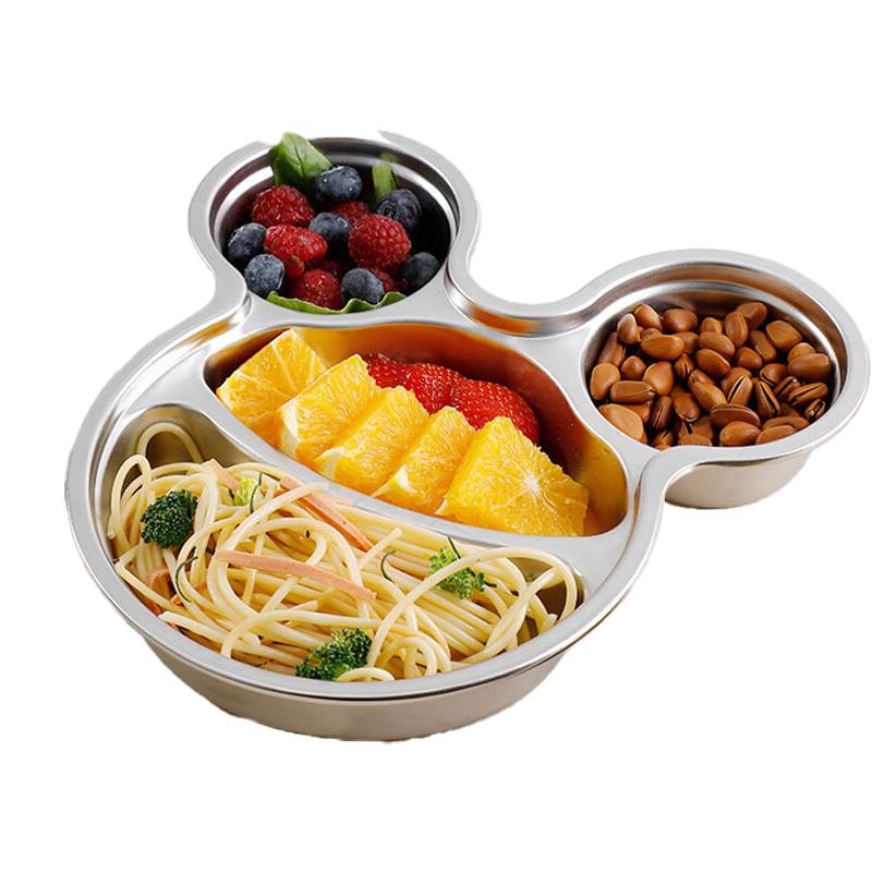 Cute Mouse Cartoon 304 Stainless Steel Divided Meal Plate
