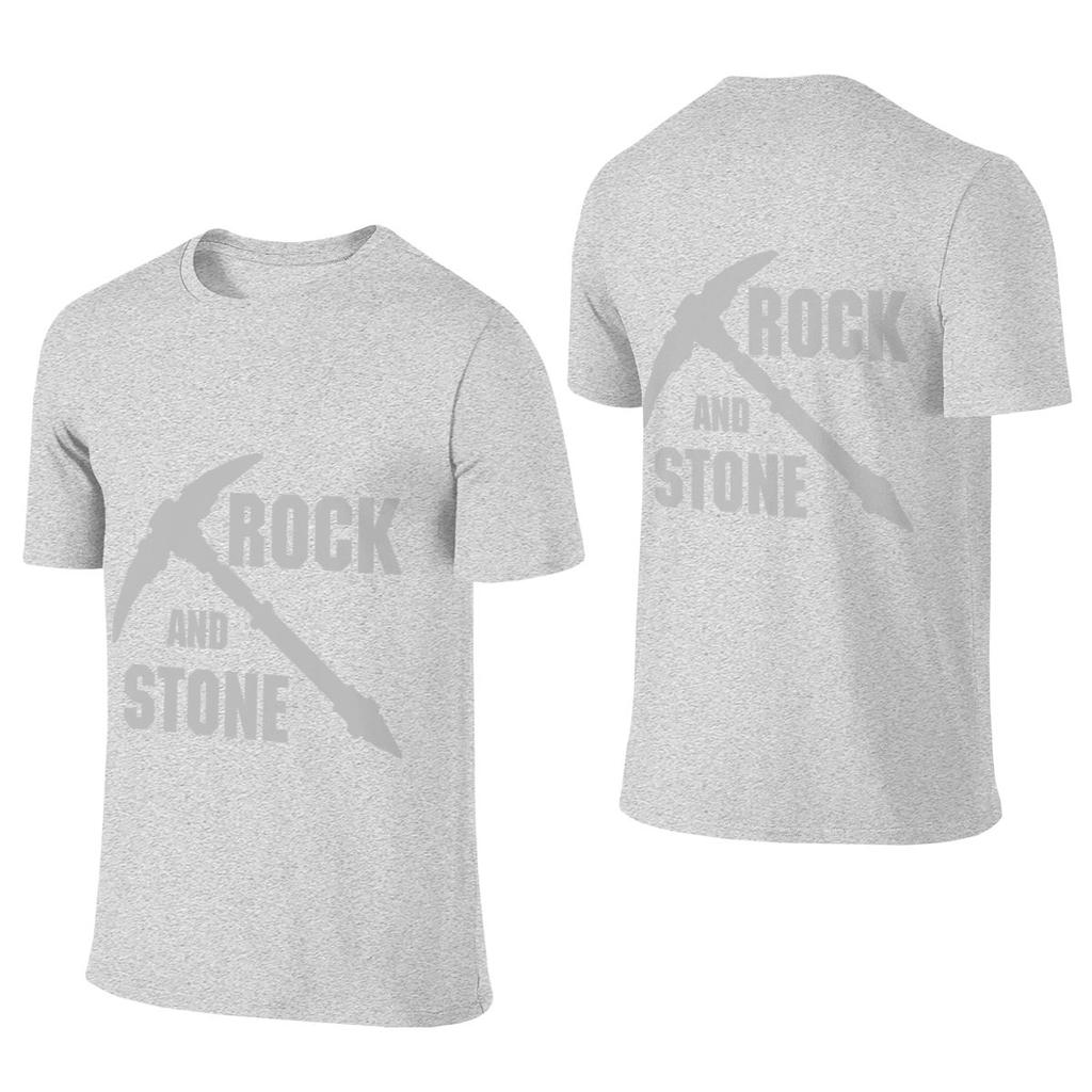 Rock And Stone Grey Casual Reversible Tshirt Urban Light Mature Durable Cotton Tee