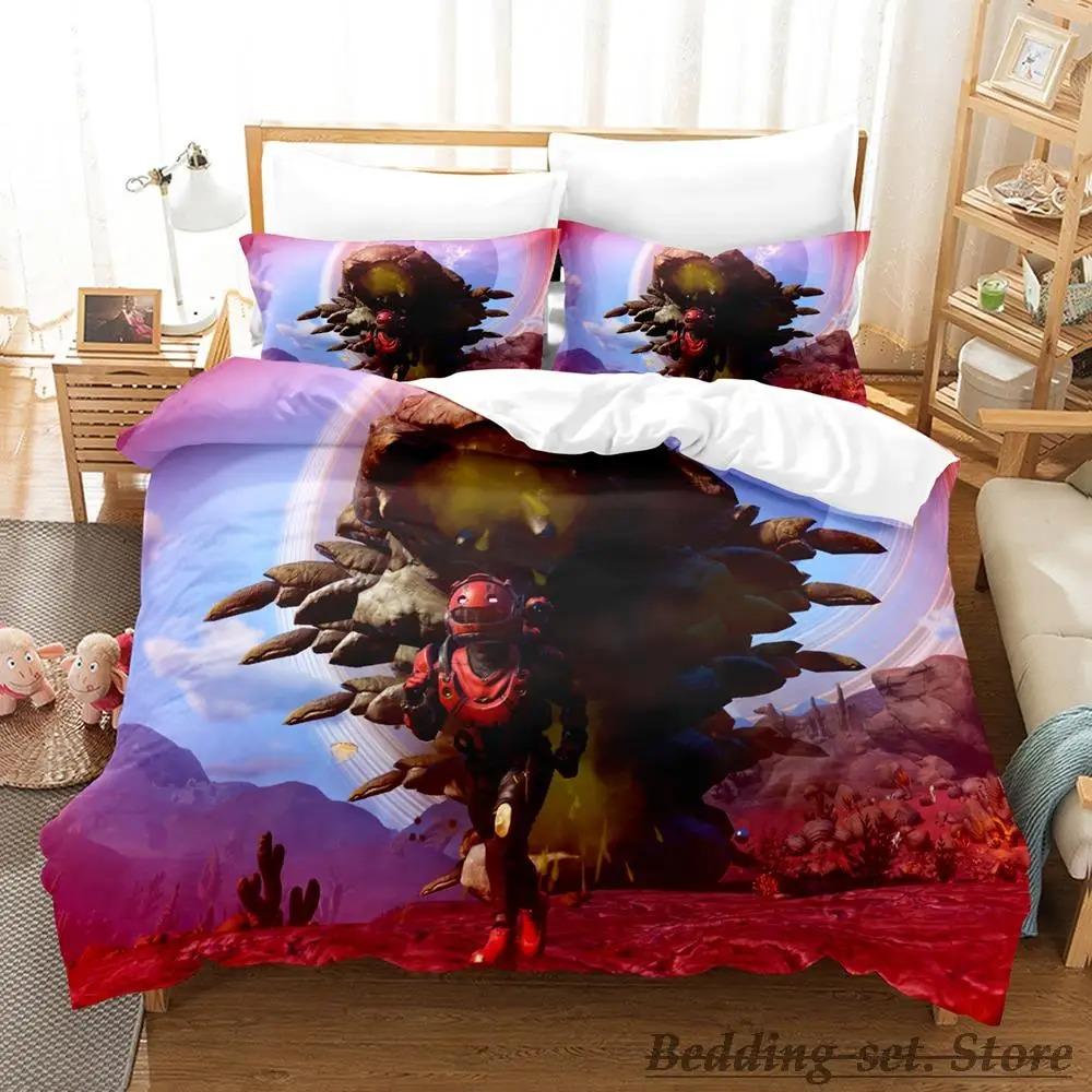 No Man's Sky Bedding Set Single Twin Full Queen King Size Bed Set Adult Kid Bedroom Duvetcover Sets Anime Parure De Lit Bed