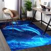 1pc Dolphin Moonlight Office Chair Mat Anime Cartoon Design, Non Slip Carpet for Home Decor