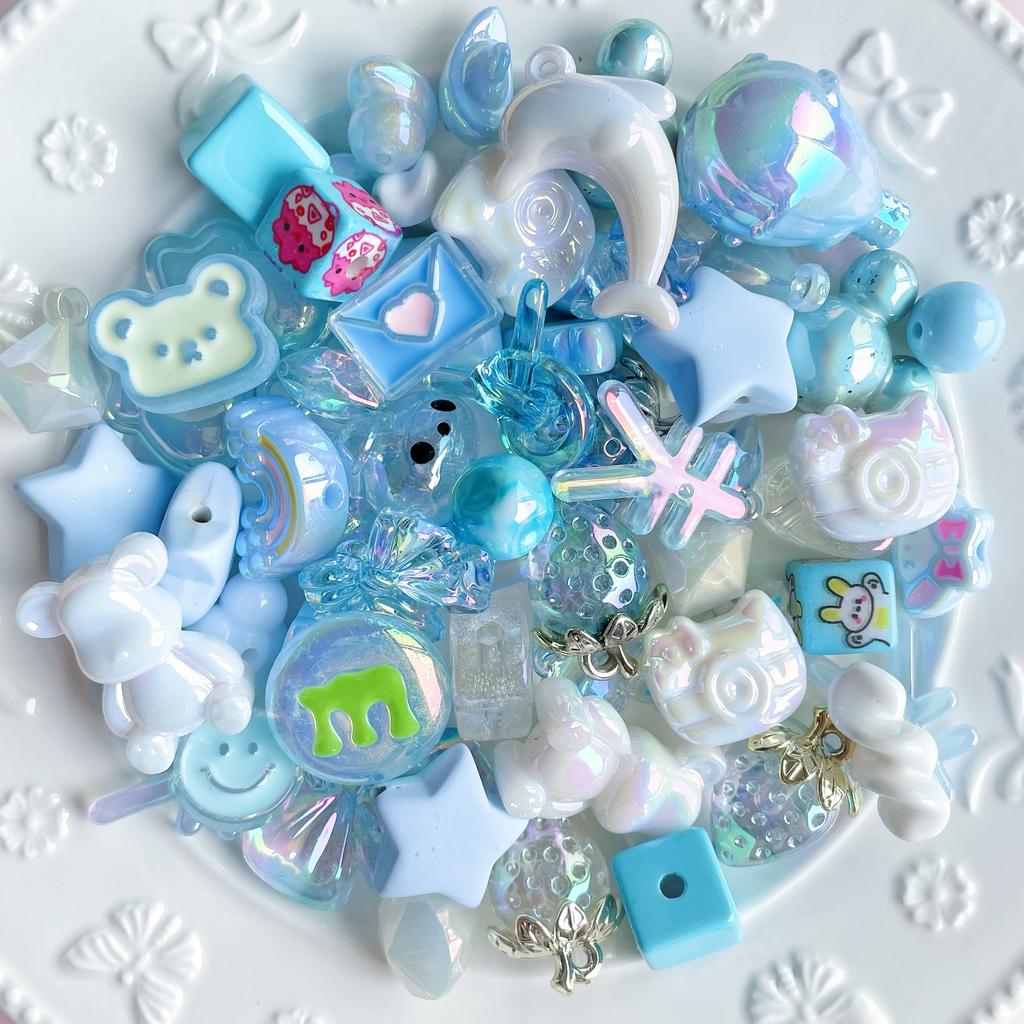 25/50/100g Cute Random Mixed Plastic Acrylic Beads For DIY Necklace Bracelet Cellphone Strap Jewelry Craft Making Accessories