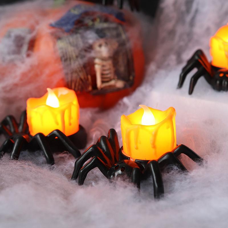 1Pc Halloween Decoration Spider Night Lights Party Supplies Decoration Props Bar, Haunted House, Horror Party Accessories