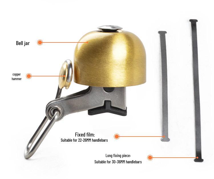 Retro Copper Mountain Bike Bell - Super Loud Universal Cycling Accessory for Bikes and Scooters