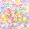 50pcs 15mm Acrylic Flower Beads Colorful Four Petal Flower Loose Beads For Jewelry Making DIY Bracelet Necklace Earring Supplies