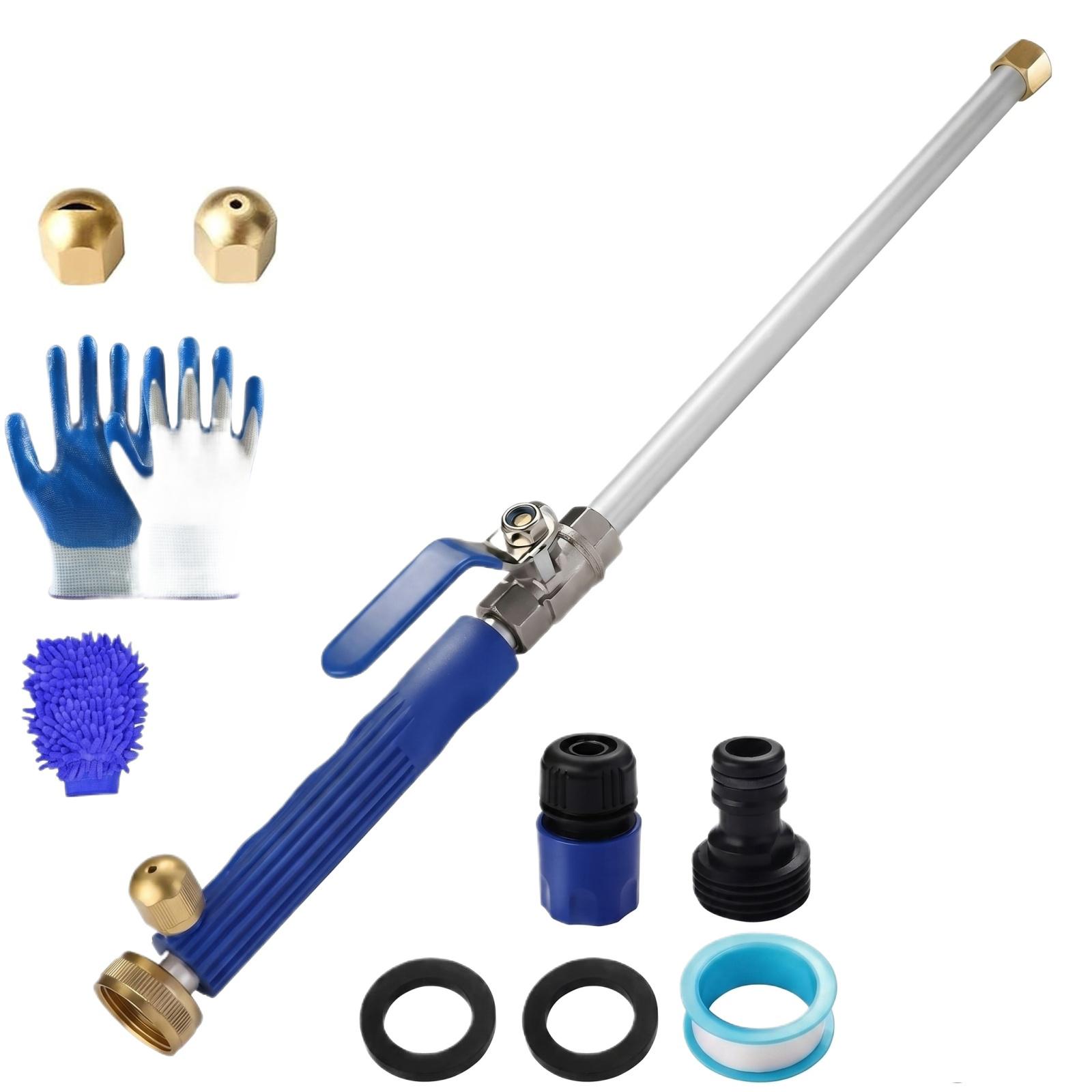 

High Pressure Water Gun Garden Hose Spray Nozzle with Multiple Brass Nozzles and Accessories for Car Washing and Outdoor Cleaning Tools Set One Size
