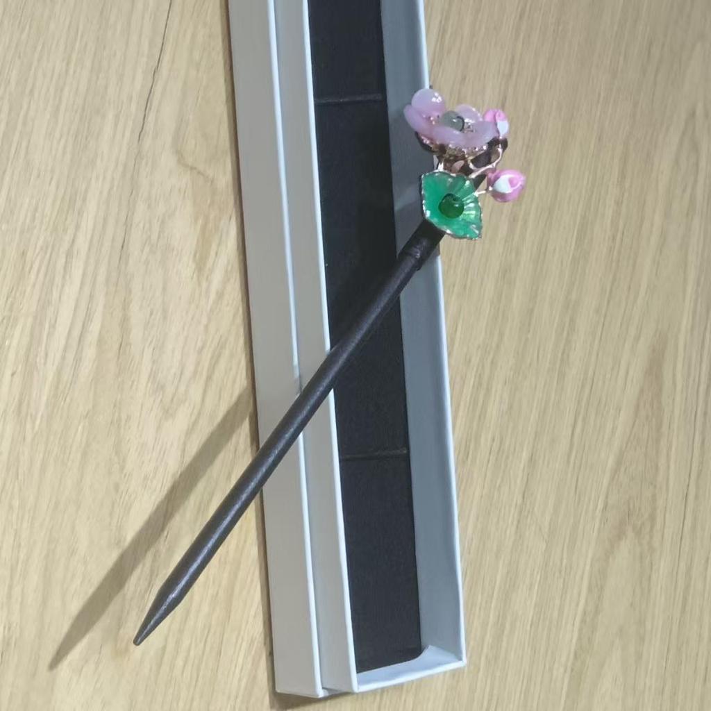 China hairpin, peach blossom hairpin, Hanfu accessories