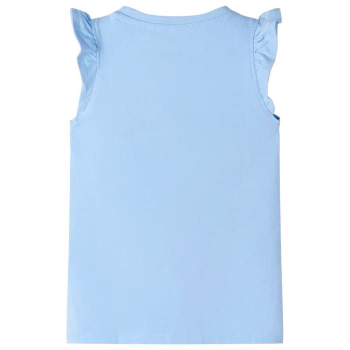 T-shirt enfants manches à volants bleu clair 92/104/116/128/140