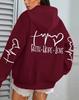 Faith Hope Love Letter Pattern, Printed Women'S Hoodie Autumn Loose Casual Pocket Fleece Pullover