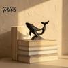 Healing Ocean Style Art Minimalist Hollow Whale Figurine, 3D Printed Matte Animal Sculpture for Unique Housewarming Gifts Home Office Desk Decor,