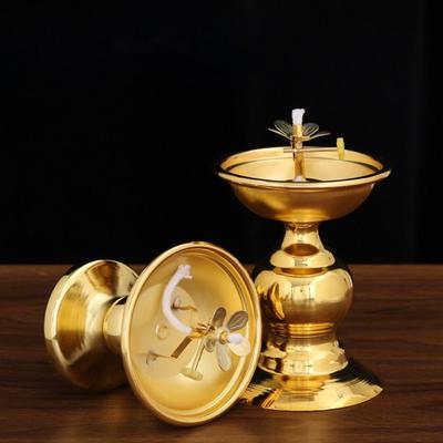 Vintage Legerat Oljelampa Utsökt Utsökt Smörlampa Hållare Oljetallrik Fotlampa Hushåll Buddha Sal Lampa Dekoration