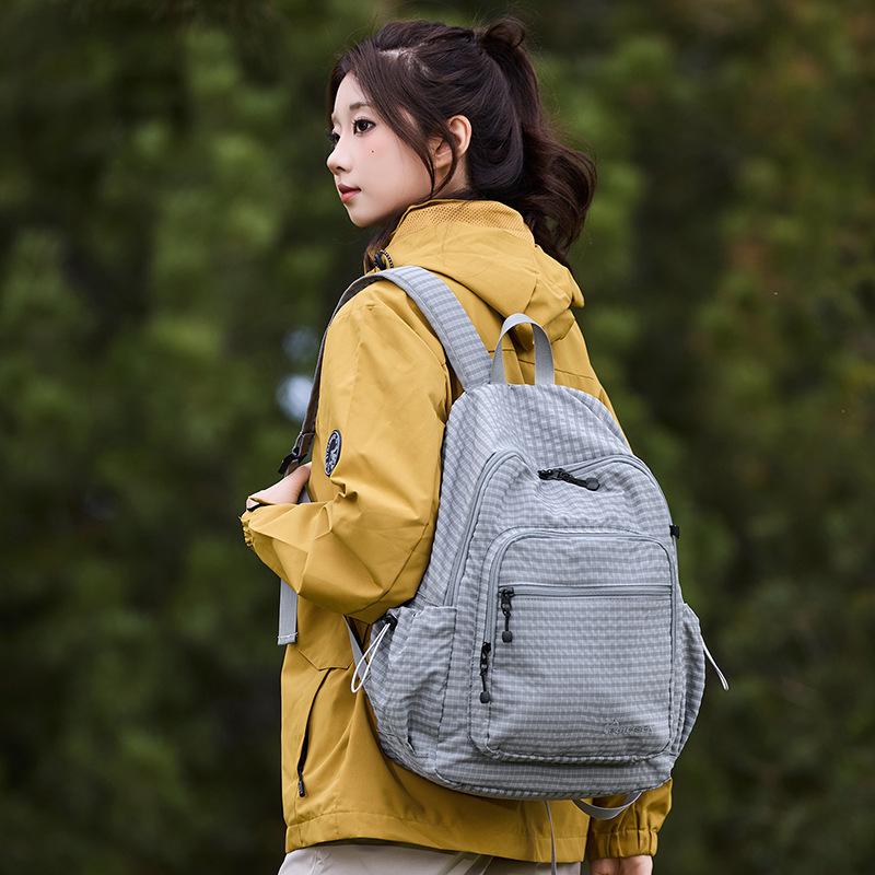 Neuer Rucksack mit kontrastierendem Karomuster, Retro-Pendler-Computer-Rucksack, Studenten-Rucksack mit großem Fassungsvermögen