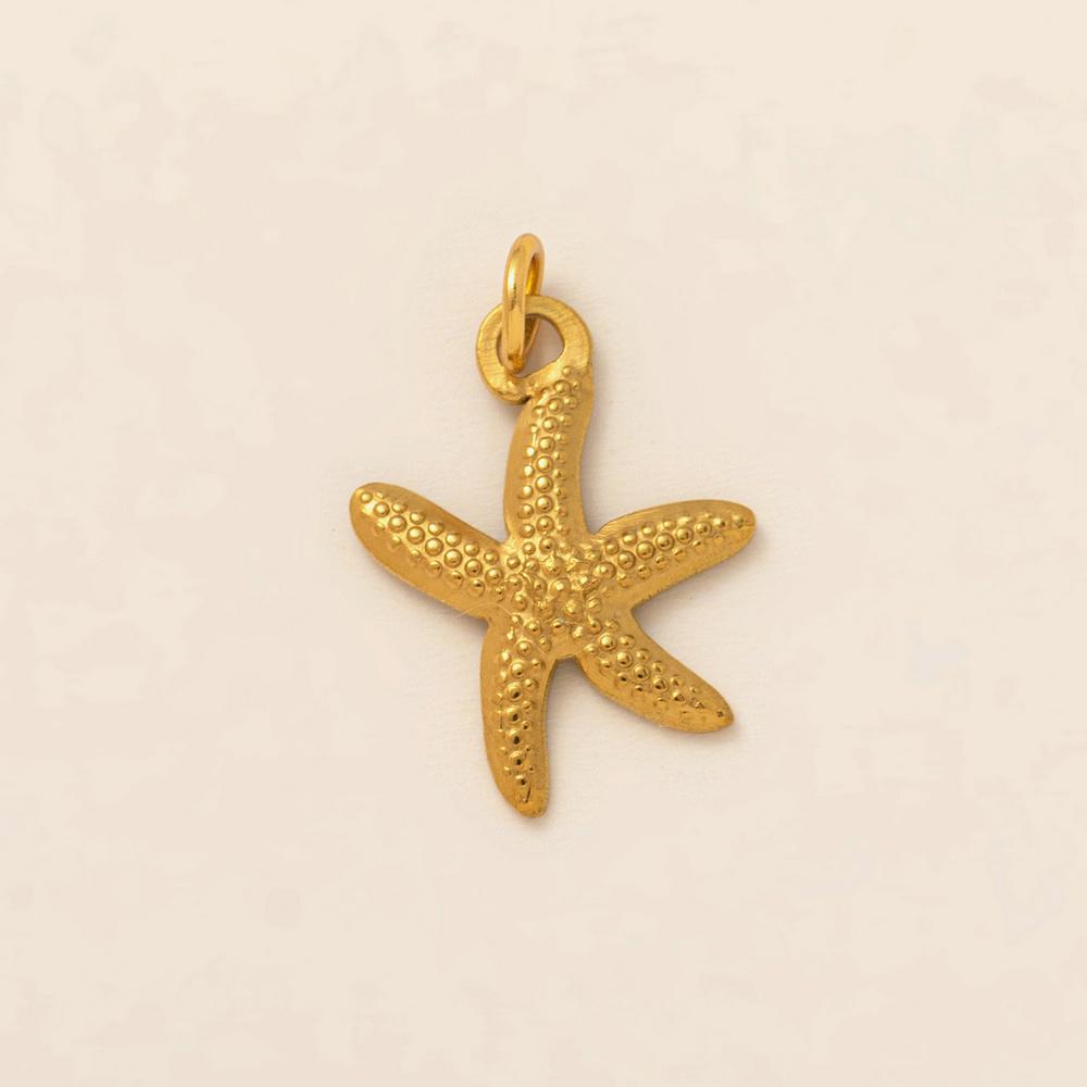 

Cute Gold Color Stainless Steel Charm Ocean Vacation Style Starfish Shell Screw Pendant Bracelet Necklace DIY Making Accessories