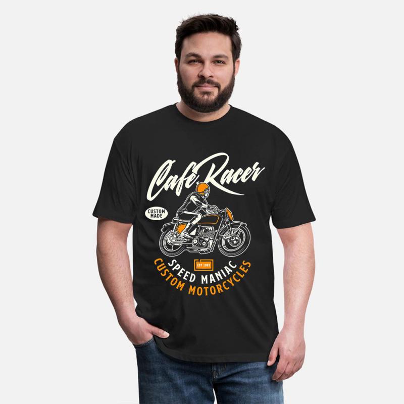 Vintage Speed Maniac Retro Cafe Racer Gift T-Shirt for Racing bikers 100% cotton printed Motorc