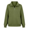 Women's Color Crewneck Long Sleeve Pullover Sweatshirt with Zipper Pocket, Loose Fit for Casual Everyday Wear