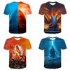 Vibrant 3d Print Godzilla King Of The Monsters Unisex Casual Short Sleeve T-shirt