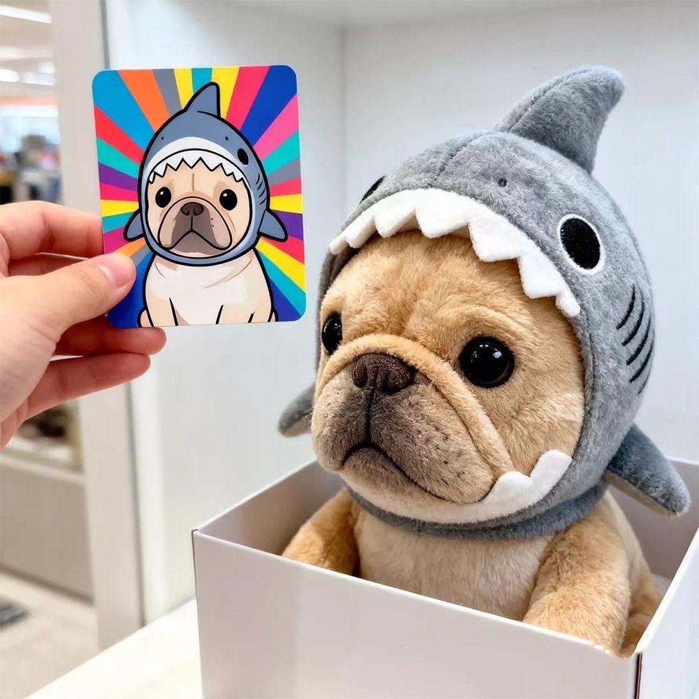 Trajes de Gatito Diadema Ajustable de Tiburón para Gato de Dibujos Animados Sombrero Decorativo Cálido para Gato Suave Lindo Sombrero Cálido para Gato Accesorios para Fotos