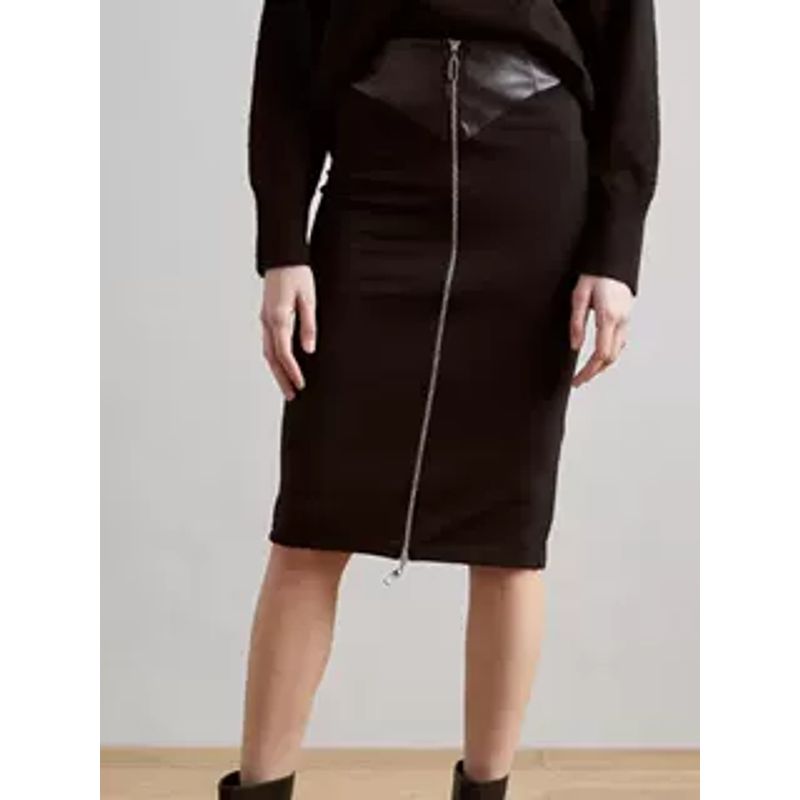 

Export Single Temperament High Waist Slim Looking Beautiful All-Match Work Clothing Stylish Pu Sheath Fashion Summer New Arrival Half-Length Skirt Black L