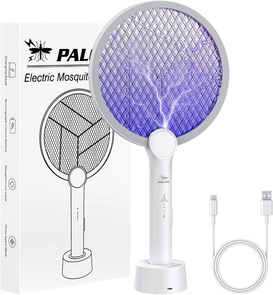 2-in-1 electric mosquito swatter, USB charging mosquito killer, efficient electric mosquito swatter for gardens and courtyards