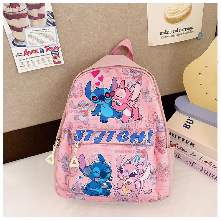 

Милый мультяшный детский рюкзак Stitch для детского сада, легкий и модный рюкзак с двумя лямками для детей от 3 до 5 лет розовый