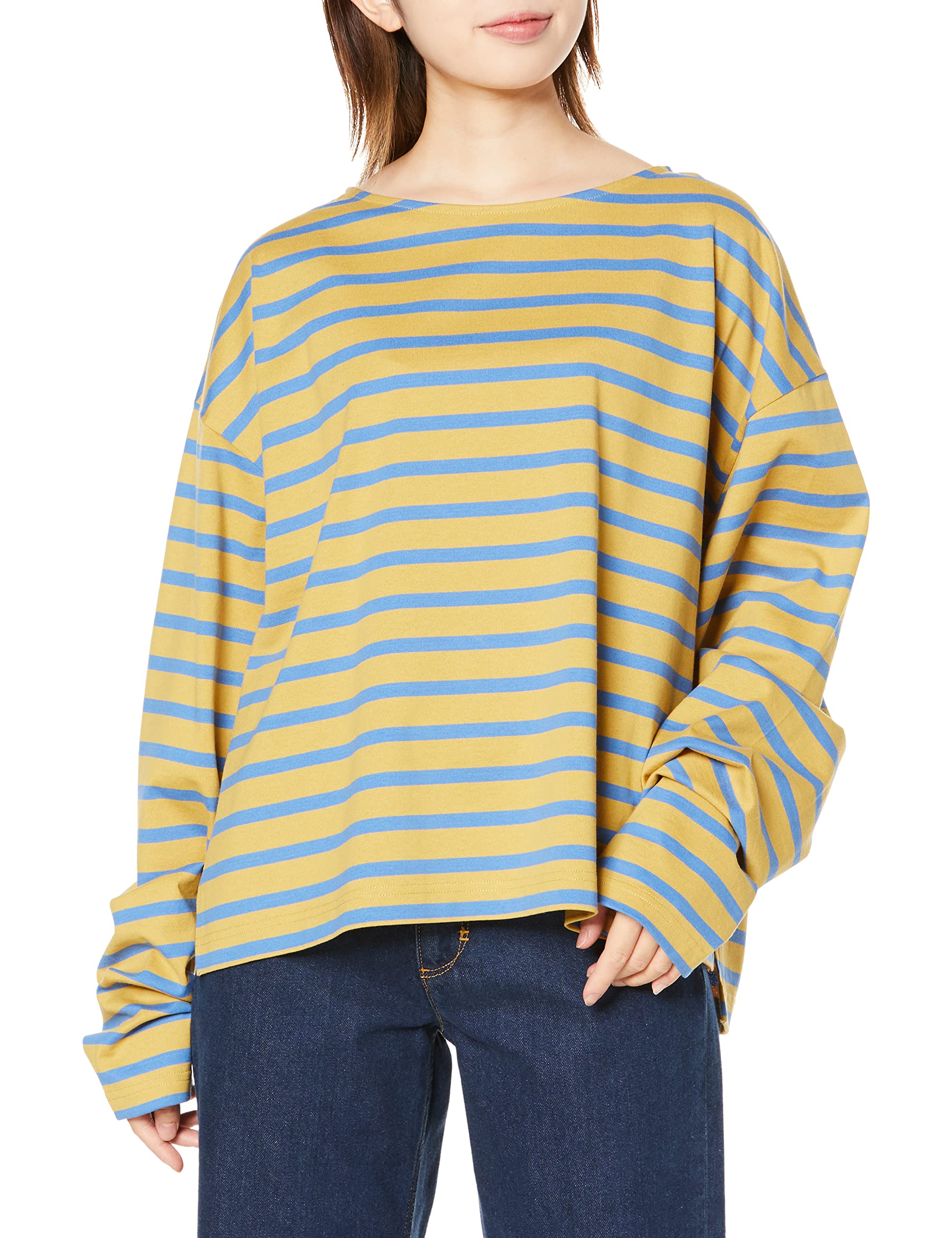 

Emi Original Color Border YEL F Pullover, 13WCT224073, Women s,