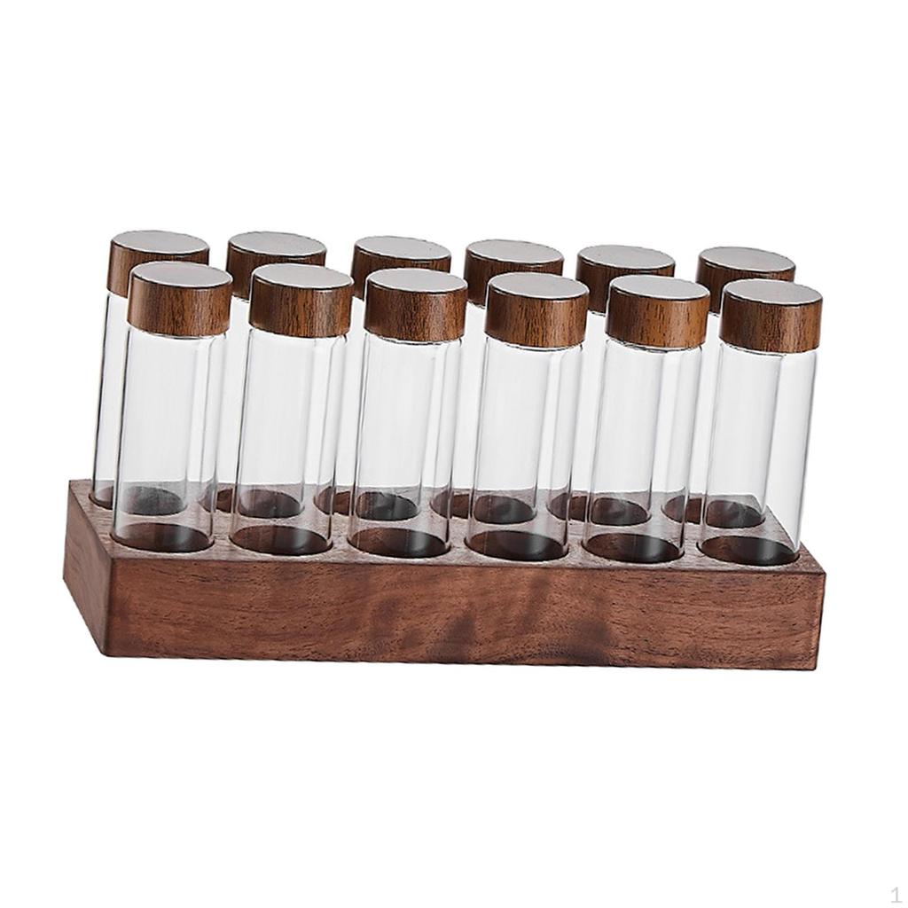 Coffee Tubes, Bean Tube Bottle, Wooden Exhibition Stand And Funnel, Storage
