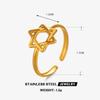 LATS Stainless Steel Y2K Celestial Star Open Rings for Women Men Unique Design Gold Silver Adjustable Ring Jewelry