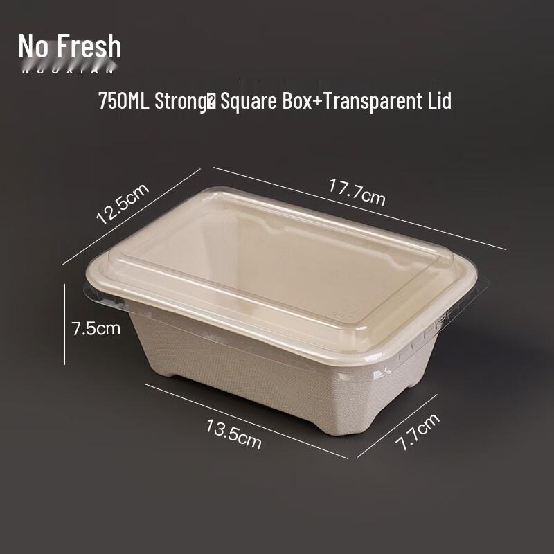Nuoxian 750ml Disposable Pulp Food Containers with Lids 750ml