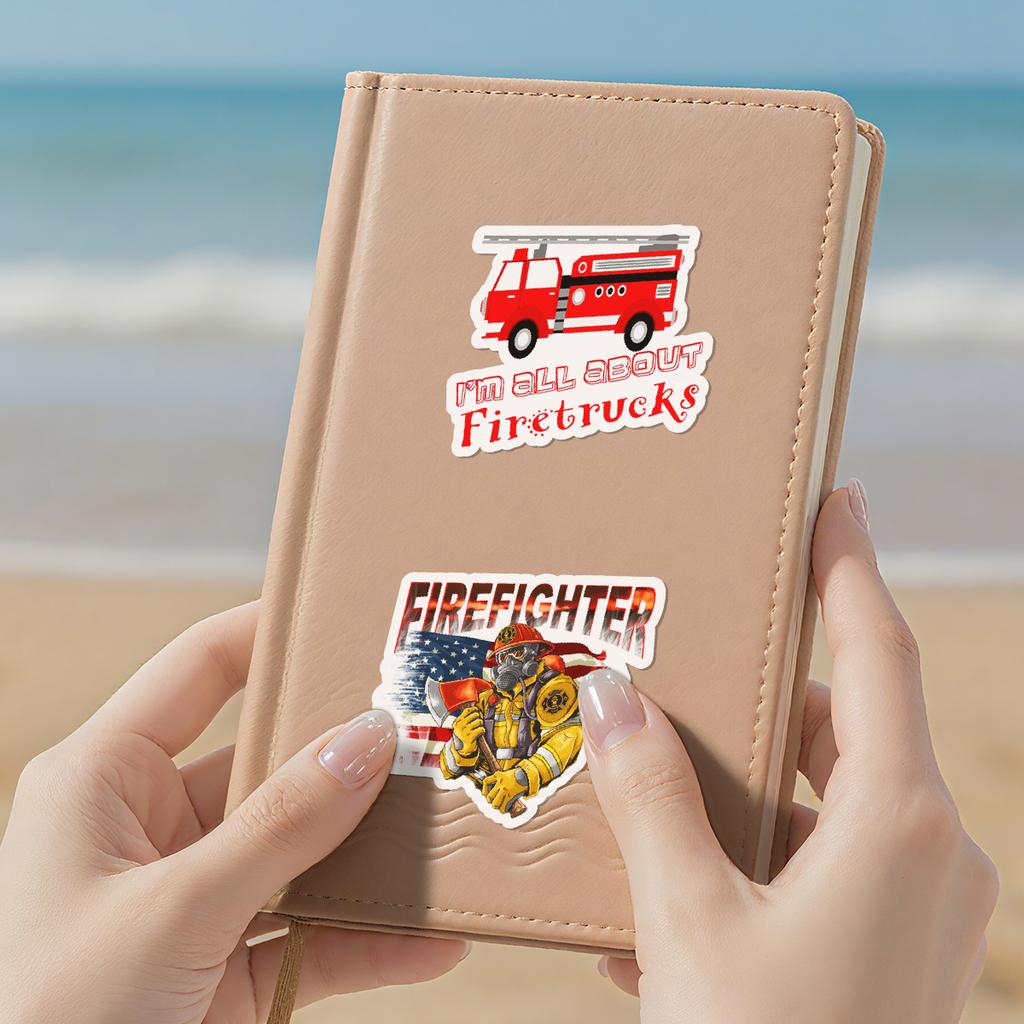 50 Fire Truck Graffiti Stickers Suitcase Car Notebook Skateboard Water Cup Waterproof Decorative Stickers
