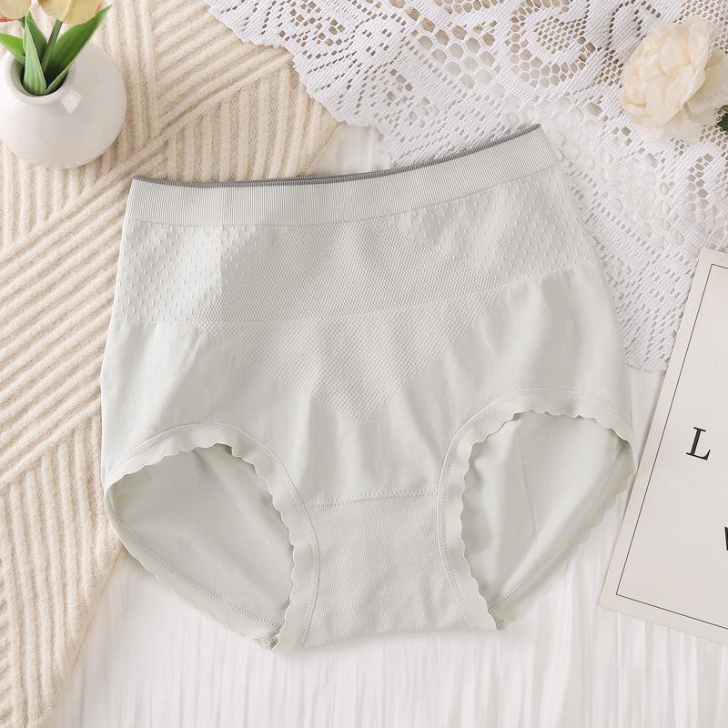 Women's Spring and Summer Nude Skin Friendly Soft Breathable Light Plastic Belly High Waist Triangle Briefs