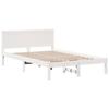 VidaXL Cadre de lit en pin blanc Blanc Bois de pin massif 135 x 190 cm 872198