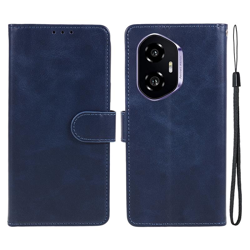 

Для Honor 300 Чехол PU Кожаный Кошелек Защитный Чехол для Телефона Текстура Теленка Blue