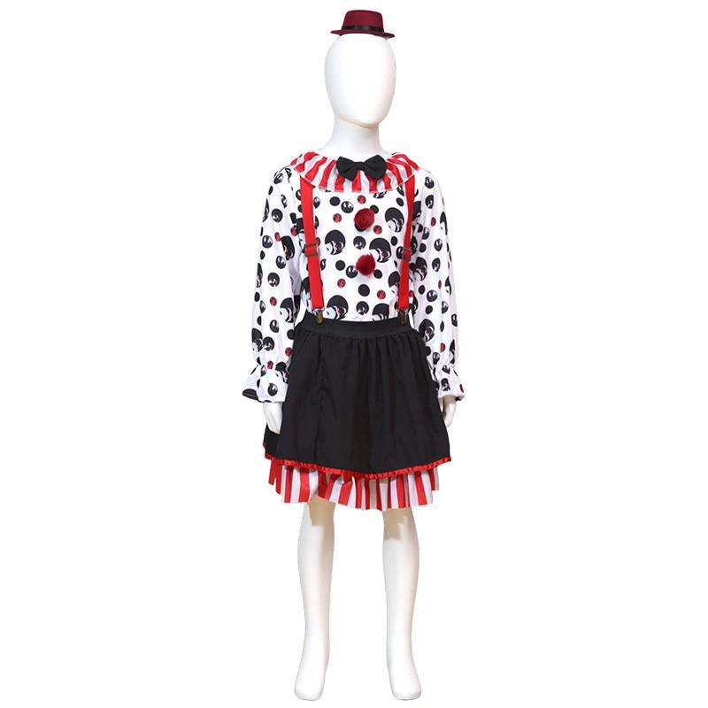 Déguisement Clown Halloween Enfants Thème Cirque Robe Cosplay Tenue Unisexe Style Rue