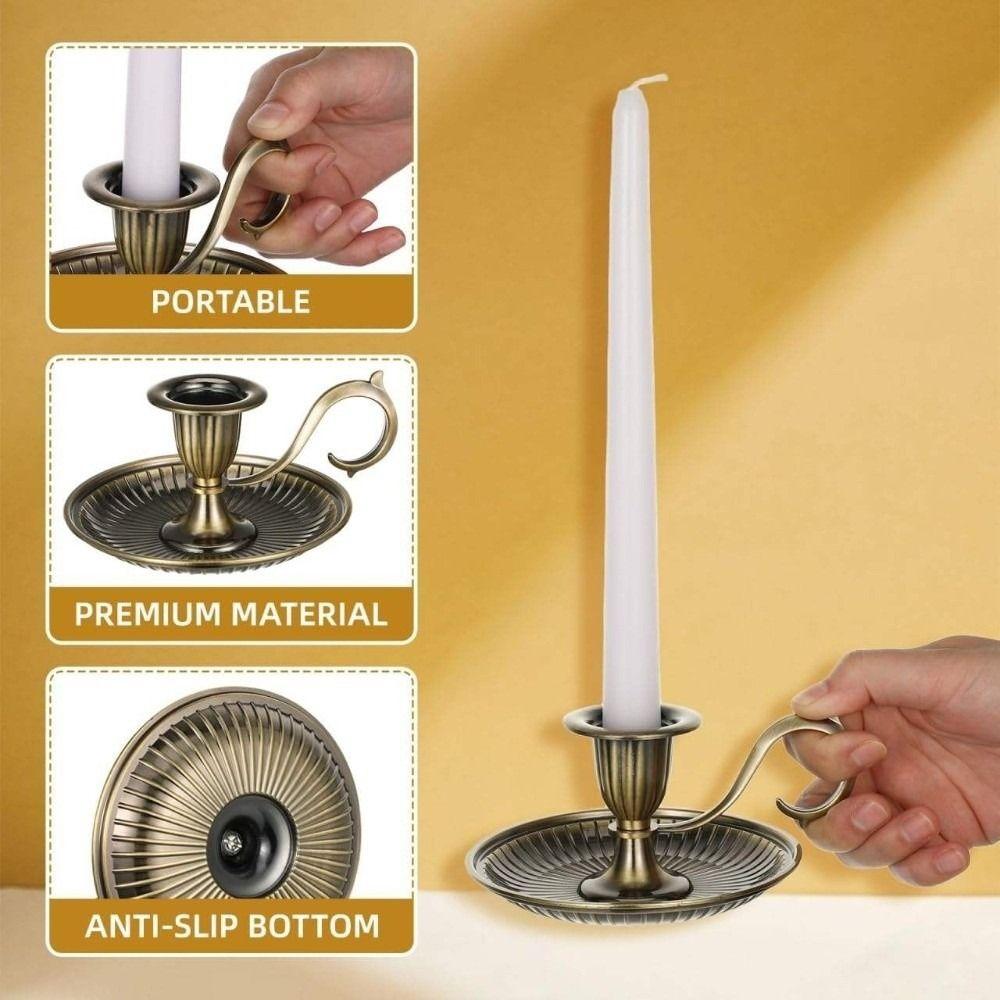 With Handle Metal Candlestick Vintage Candlestick Stand High Quality Candle Holder Table Decor