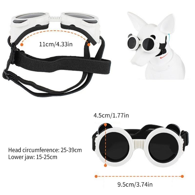 Dog Goggles for Medium Small Dog Waterproof Dog Sunglasses Windproof Goggles Adjust Pet Goggles
