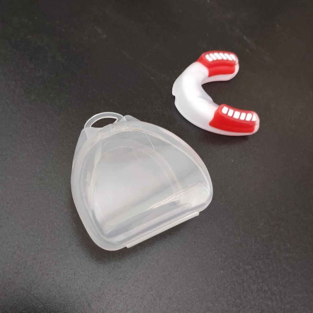 AONFIT Fitness Martial Arts Boxing Basketball Rugby All Sports Children Junior Mouthpiece (White/Red)