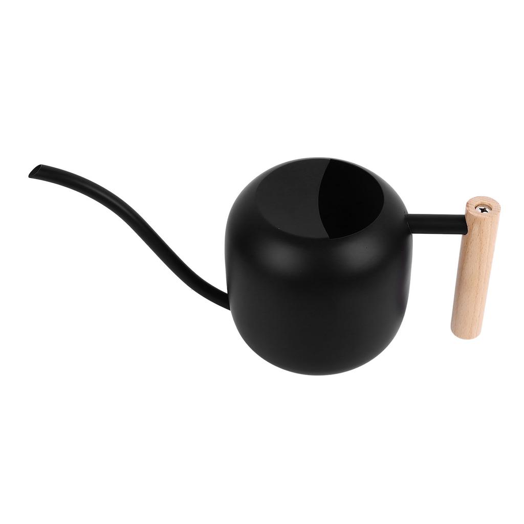 Metal Watering Can Wooden Handle Long Spout Watering Can Pot for Indoor House Plants Bonsai Outdoor Garden Flower 1.2L