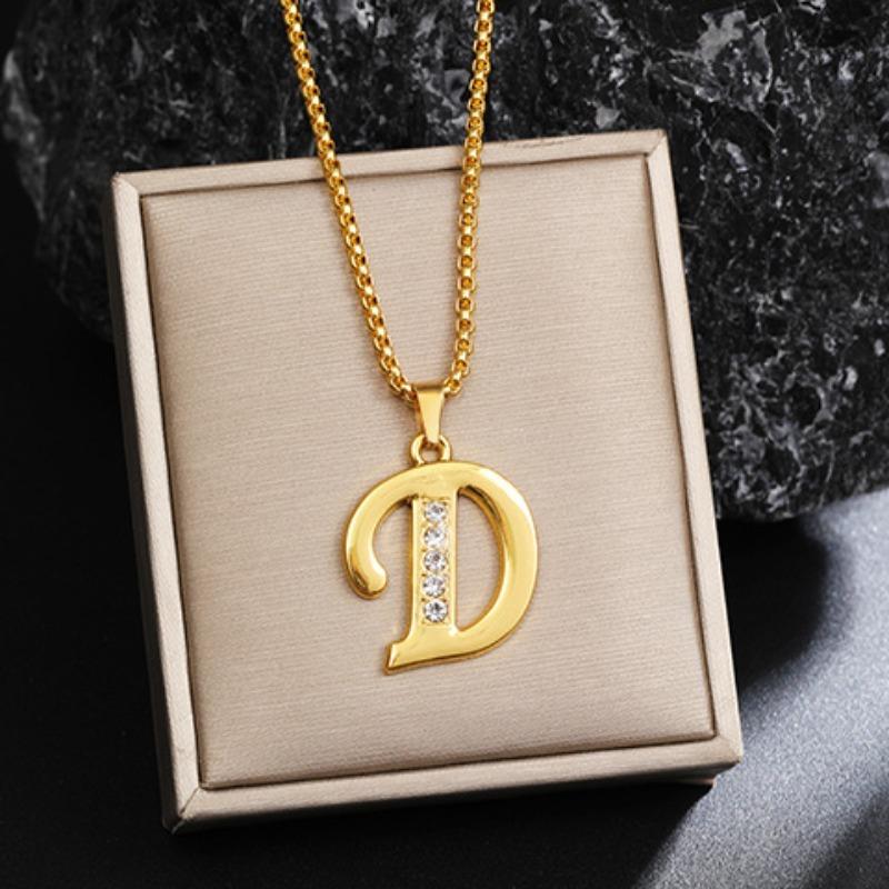 Nový 26 diamantový náhrdelník s anglickými písmeny pro muže a ženy, trendy a kreativní náhrdelník s přívěskem osázeným diamanty