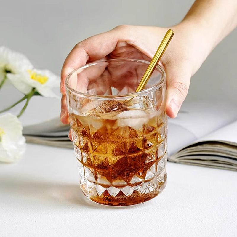 10.3oz/11.4oz High End Wine Glasses Cocktail Glass Diamond Glass Cup Transparent Whiskey Glass Bar Water Bottle Party Brandy Cup