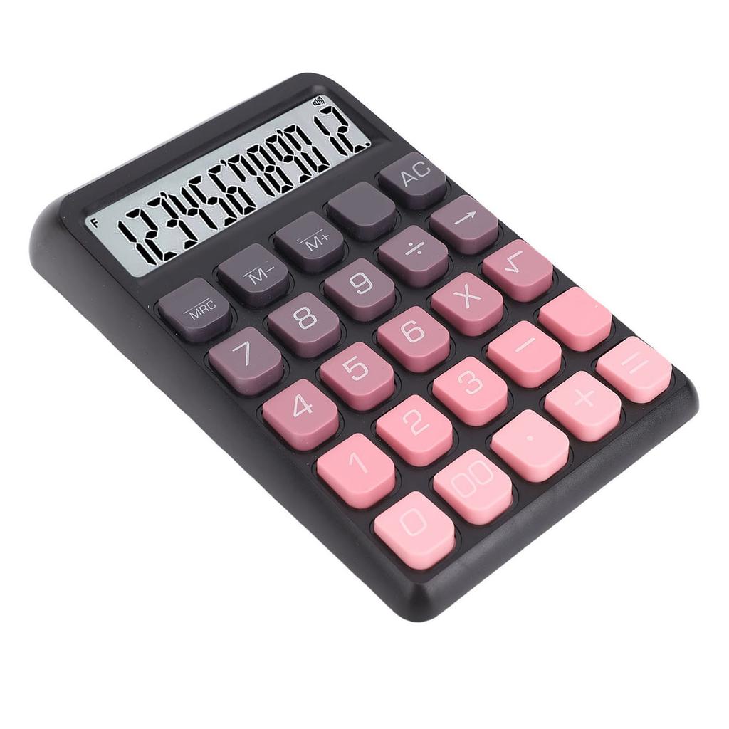 Desktop Calculator 12 Digits LCD Display Large Buttons Ladder Keypad Calculator for   School