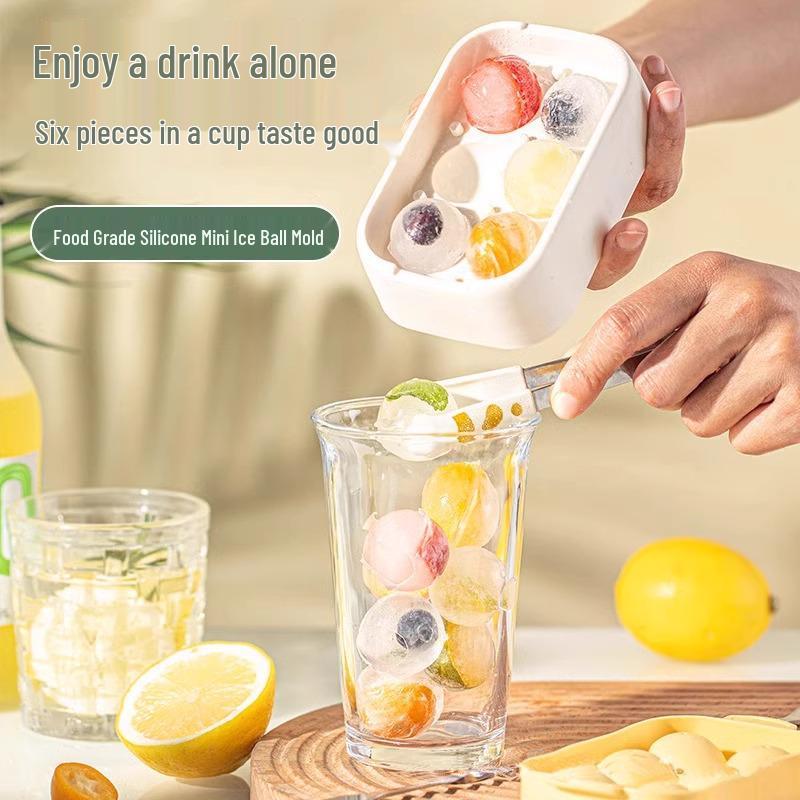 Silicone Ice Hockey Ball Mold - Mini Round Ice Cube Tray for Home