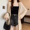 Spring/Summer Plus Size Sun Protection Long Sleeve Knit Cardigan - Loose, Lightweight, Elegant Korean Style for Women