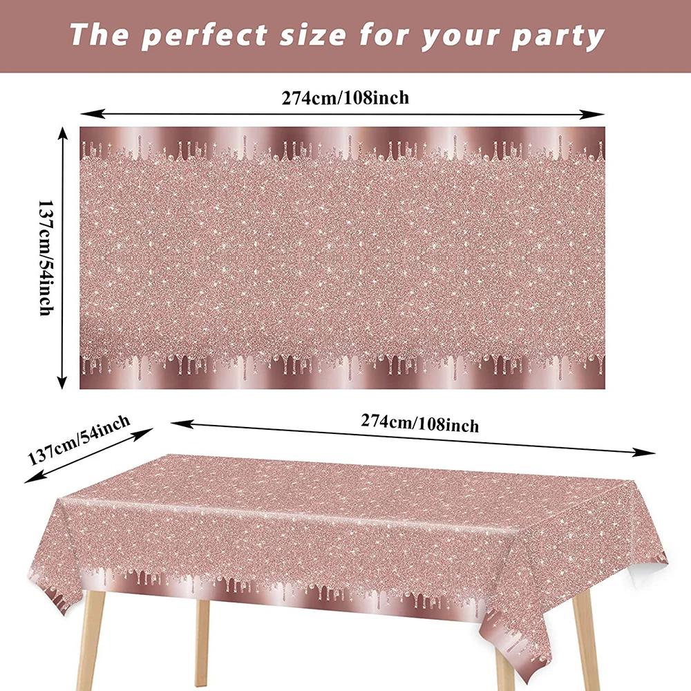 Roségold Themenparty Dekoration Geschirrset Diamant Glitzer Teller Tasse Luftballons Für Hochzeit Mädchen Kinder Geburtstagsparty Zubehör